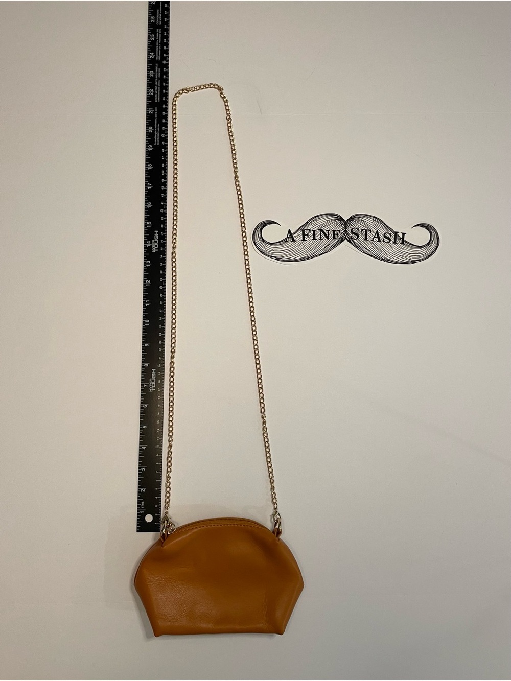 Anthropologie Tan Vegan Leather Cosmetic Pouch Micro Crossbody Bag Clutch Brown